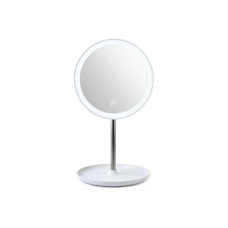 Specchio trucco con luce led base girevole make up illuminato touch